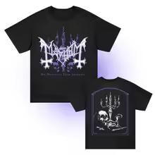 Mayhem Norwegian Band Print T Shirt Men Women Metal Raven Church Graphic Cotton Short Sleeve Gothic Oversized Streetwear Tops