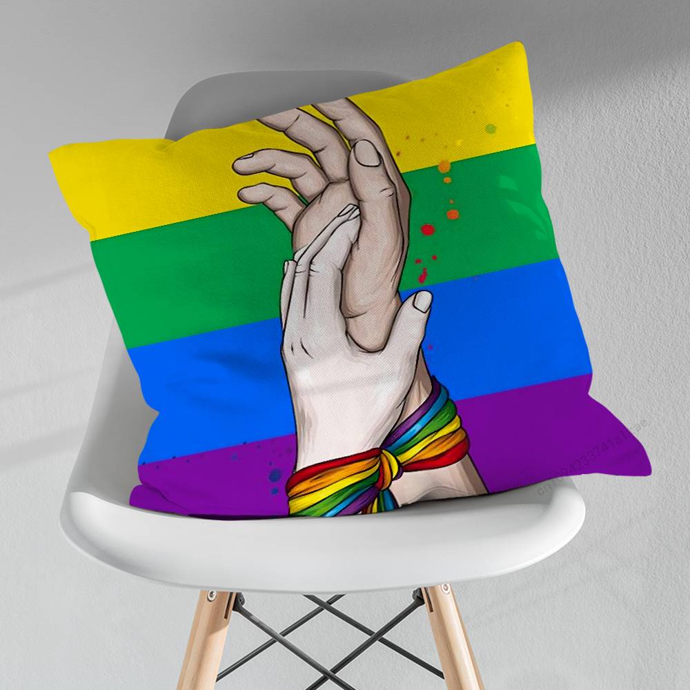Pride Lesbian LGBT Rainbow Pillowcase for Sofa Room Office Decor Printing  Merchandise AllMatch Cushion Cover