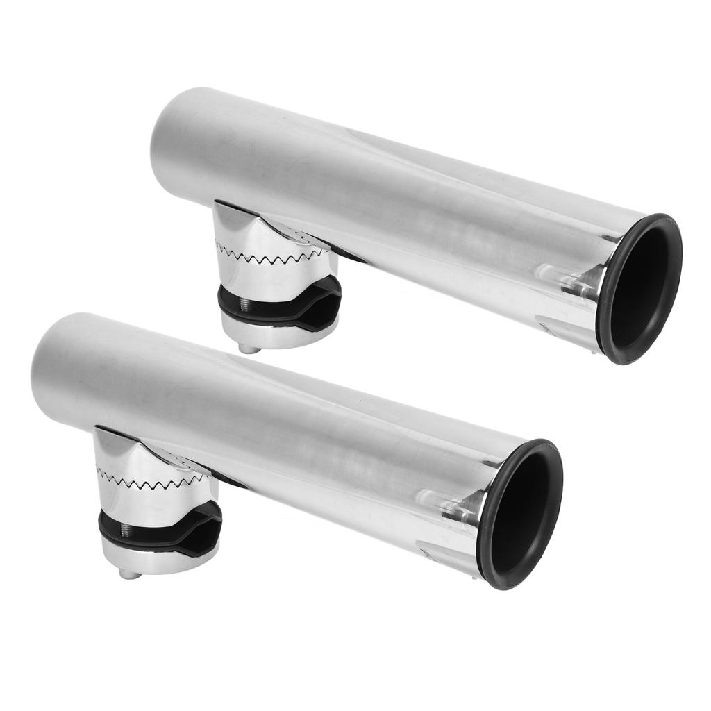 Fishing Rod Holder 316 Stainless Steel 360 Degrees  Rotation Adjustable Fishing Pole Clamp for 1in To 1‑1 4in Rail