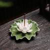 Handcrafted Summer Lotus Leaf Incense Holder - Four Colors for Tea Room