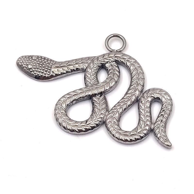Gold-Plated Titanium Steel Snake Pendant Necklace - Zodiac Snake Jewelry Accessory