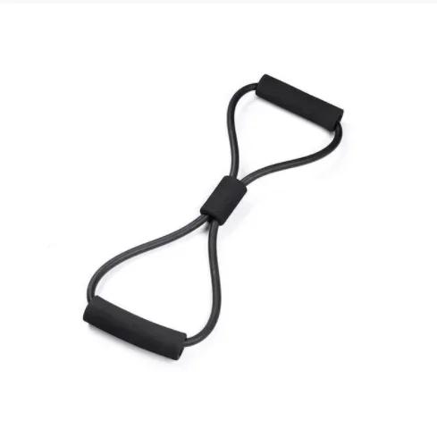 Resistance Fitness Band Yoga Gym Fitness Equipment Pull Rope Figure 8 Elastic Chest Expander Muscle Training Pull Rope Home Gym чёрный