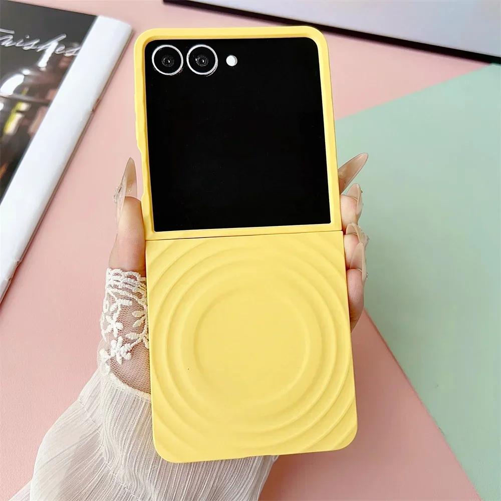 Phone Case for Samsung Galaxy Z Flip 7 fe 6 5 Flip7 Flip6 Flip5 5G Hard PC Protective Cover Ripple for Magsafe Magnetic