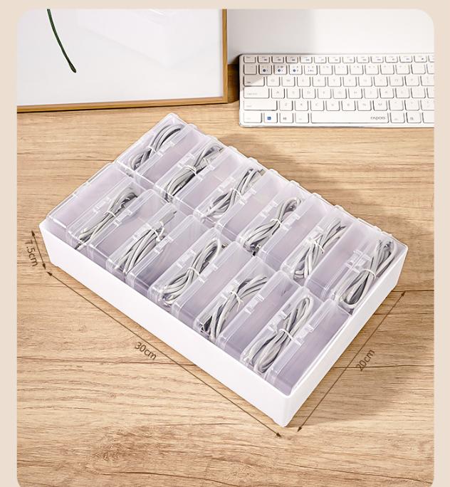 

Data Cable Storage Box, Desktop Cable Management Collection Box One Size белый