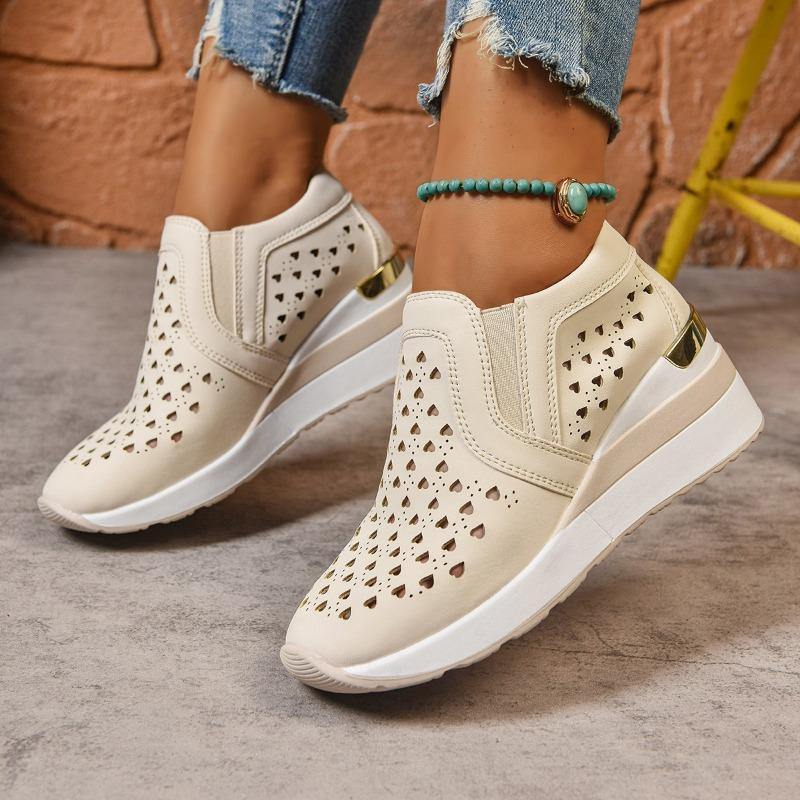 2025 Summer New Arrival Plus Size Women's Shoes Platform Heel Open-Toe Loafers with Built-in Elevation Women's Single Shoes Slip-Ons