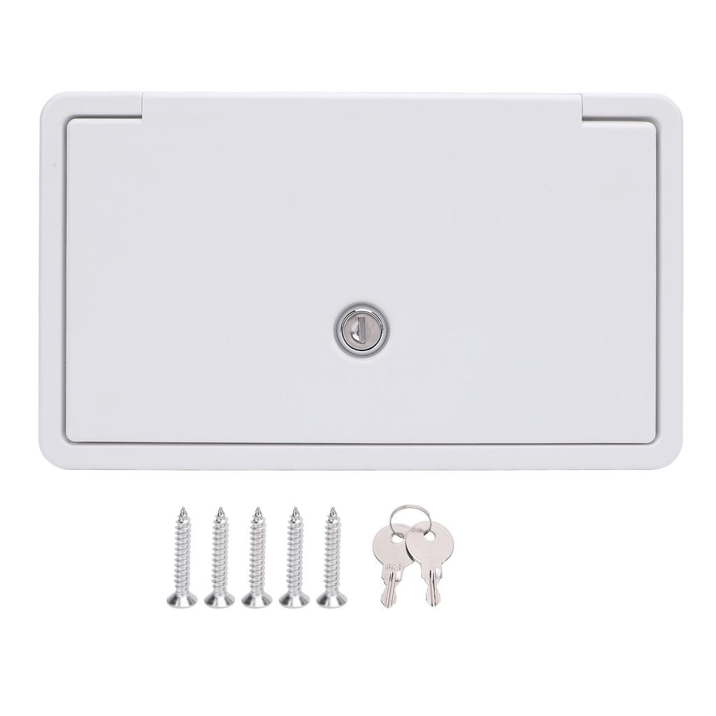 RV Baggage Door Toolbox 10.5 X 6.1 Inches with Bottom Cap and Safety Lock Compartment Access Door for Camping Trailer