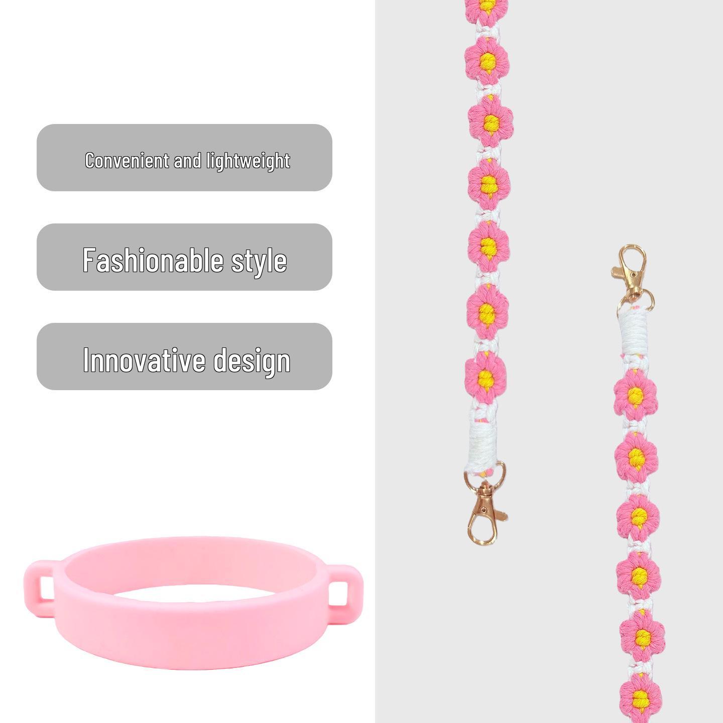 Stanley Silicone Daisy Hand-woven Water Bottle Lanyard