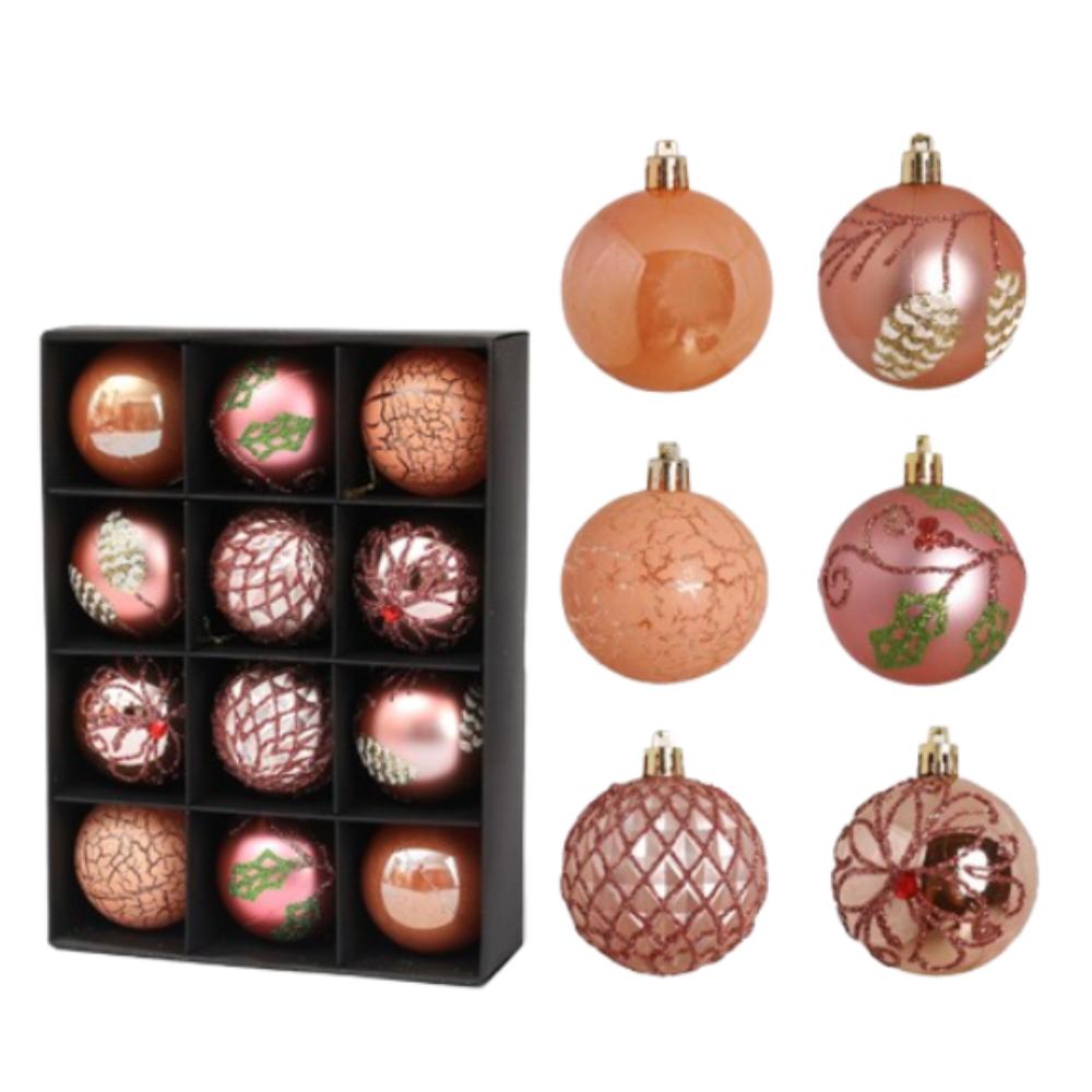 12pcs Shatterproof Painted Christmas Balls Pendant  Home New Year Festival Gift