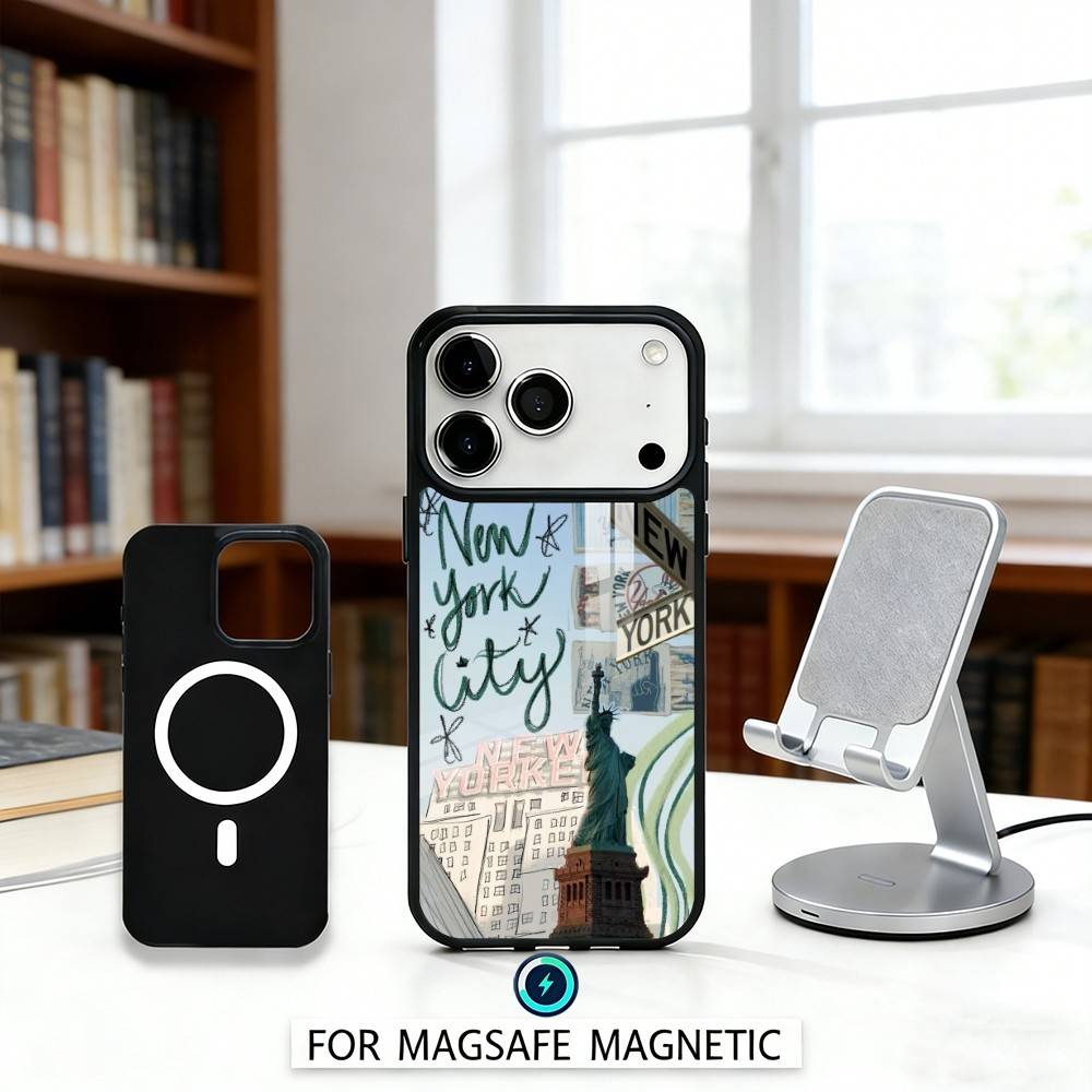 C-City New York Phone Case For iPhone 17,16,15,14,13,12,Pro,Max For Magsafe Magnetic Wireless Charging