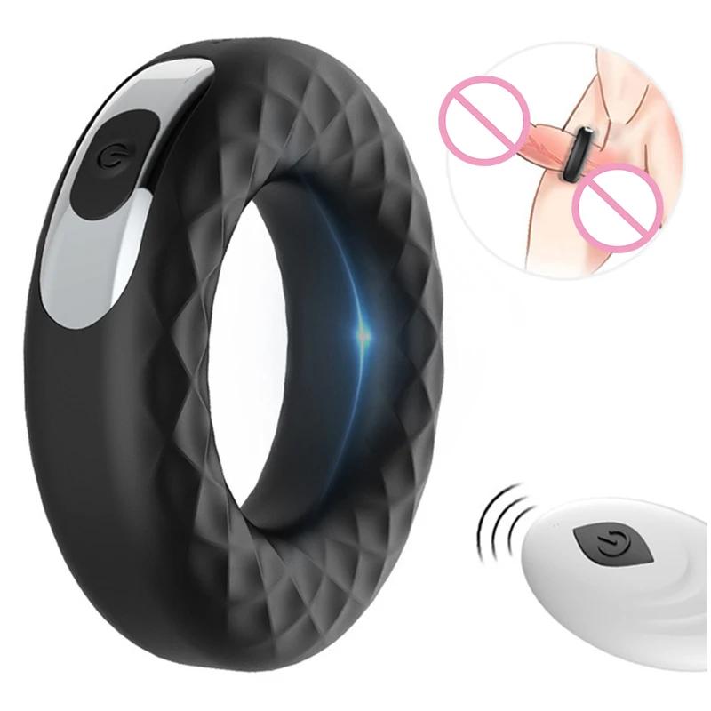 Penis Ring Vibrator for Man Trainer Stimulation Delay Ejaculation Sex Toys G Spot Masturbator Penis Rings  Sex Toy for Adult 18+