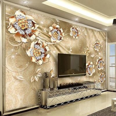 Europäischer Schmuck Traumblumen Fototapete Hintergrund Wandbild Wohnzimmer TV Sofa Heimdekor Klassisches Fresko