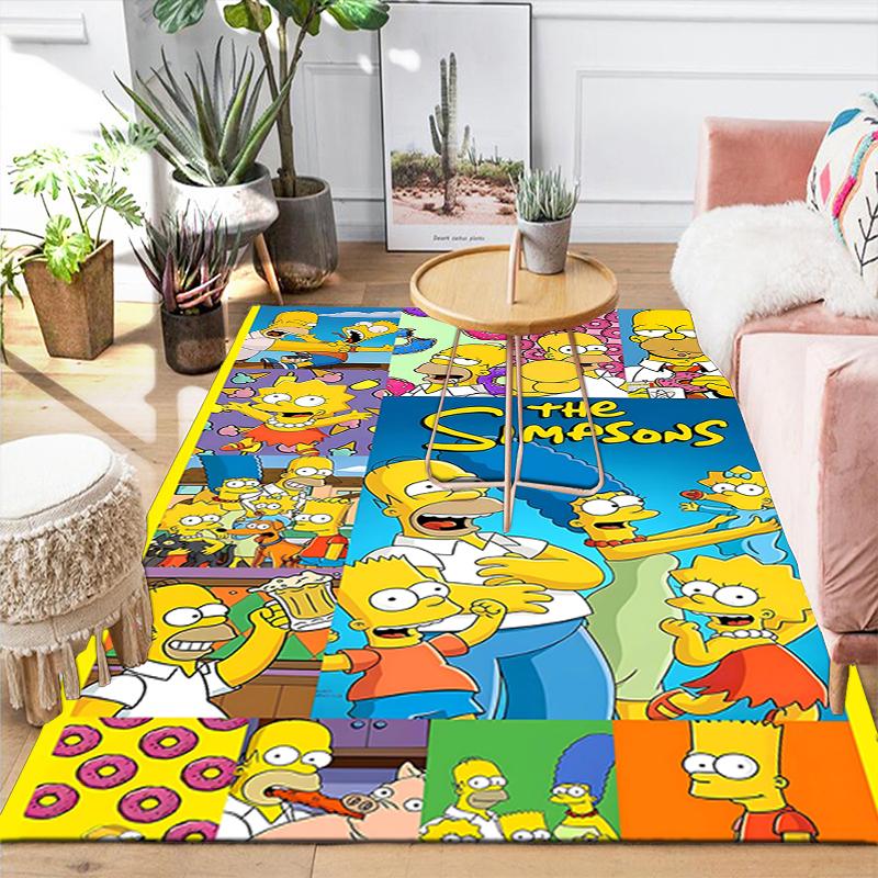 1Pc Simpsons Family Rug Office Carpet Indoor Outdoor Doormat Nonslip Soft Living Room Christmas Halloween Gift D922902