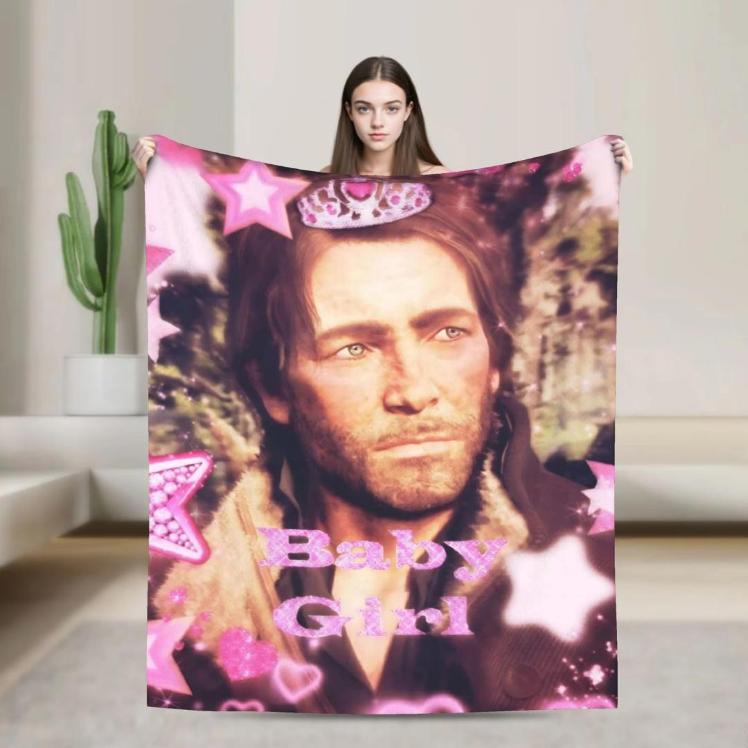 

Arthur Morgan Super Soft Blanket Aesthetic Home Decor Flannel Bedspread Sofa Bed Cover Room tapestry wall decoration 74x94cm(29x37in)