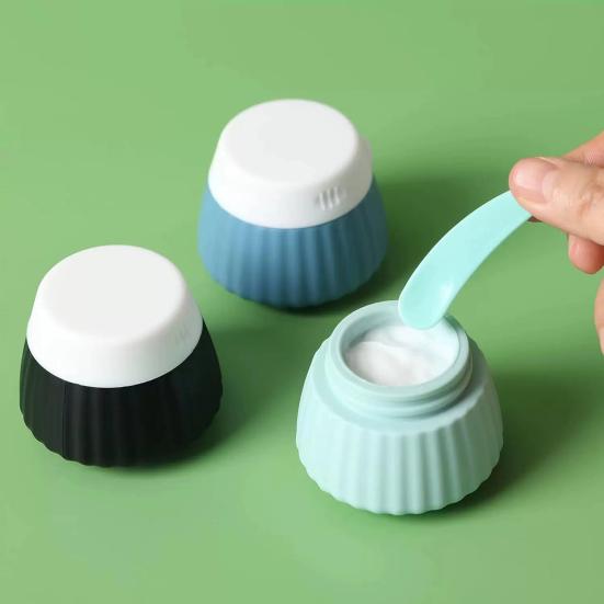 4Pcs 40ML Silicone Travel Bottle with Clear PVC Bag Leak Proof Reusable Facial Cream Lotion Sunscreen Storage Jar Portable Refillable Empty Toiletries