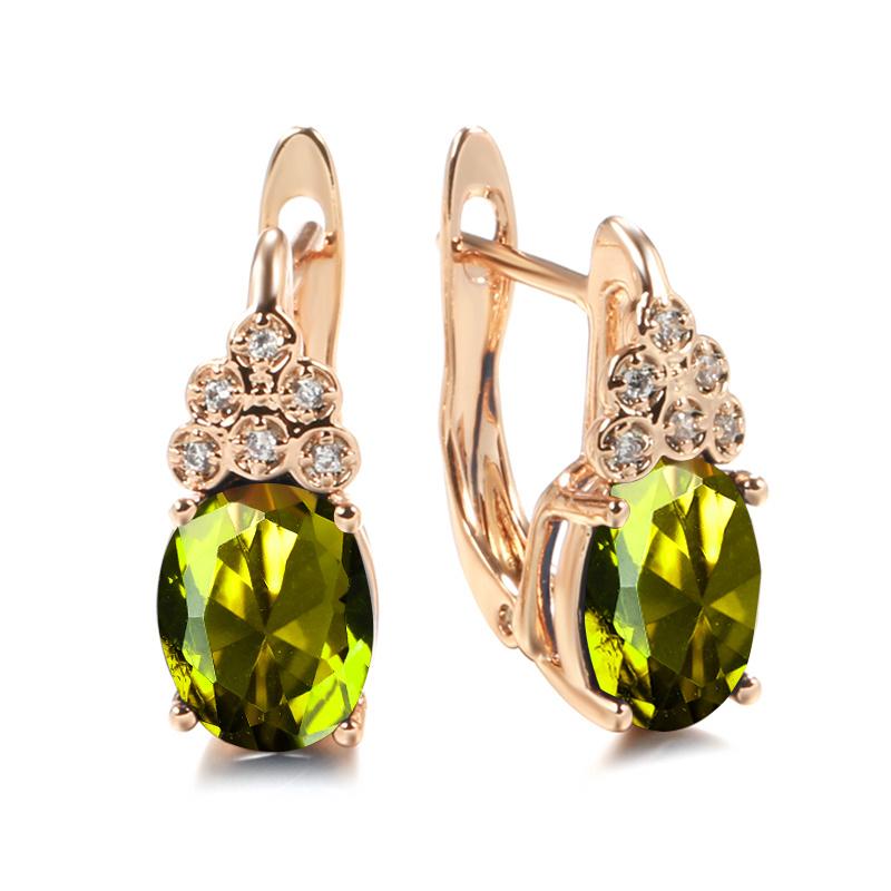 Oval Cut White Blue Multicolor Purple Zircon Full Inlay Earrings for Women Wedding Jewelry Dangle Accessories Valentine's Day Gift