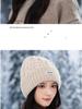 Korean-Style Versatile Loose Knit Beanie for Women - Windproof, Warm Ear Protection, Large Head Circumference, Slim-Face Design for Autumn and Winter.