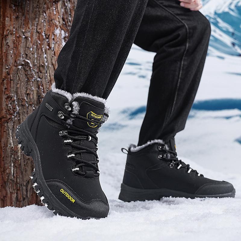 39-46 Men Winter Snow Boots For Waterproof Leather Sneakers Super Warm Men's Boots Outdoor Male Hiking Boots Work Shoes Size 39-48