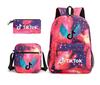 3 Piece School Backpack Set for Students Large Capacity Oxford Cloth Schoolbag with Shoulder Strap and Pencil Case