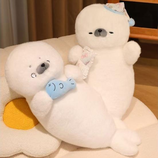 Seal Plush Doll Soft Stuffed Animal Pillow for Sleep & Anxiety Relief 70cm Cute