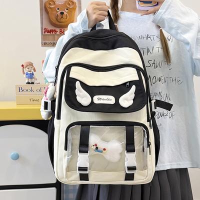 Schulranzen neue Kontrastfarbe Schulranzen Schülerinnen Mittel- und Oberschüler Rucksack mit großem Fassungsvermögen Kleiner frischer süßer Mädchenrucksack
