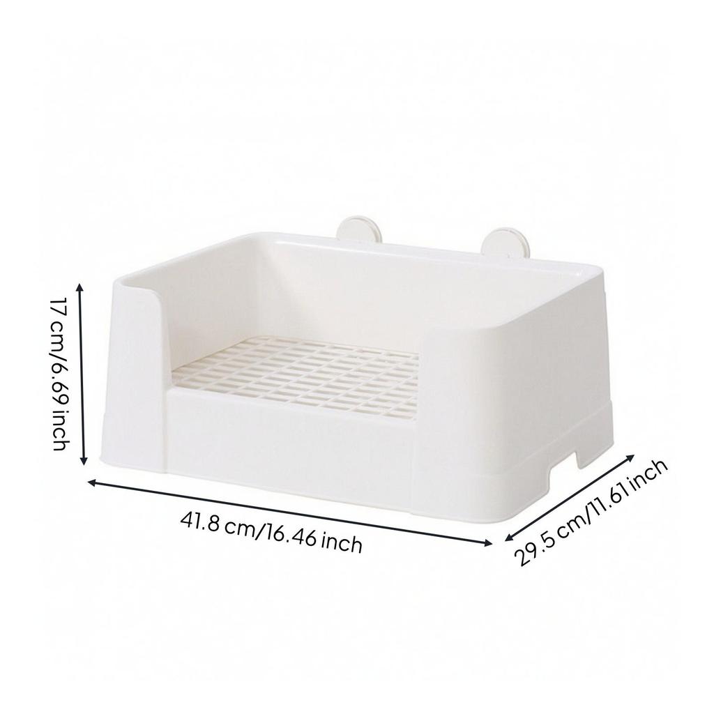 Toilettes pour lapin avec grille en acier inoxydable Litière spacieuse pour lapin