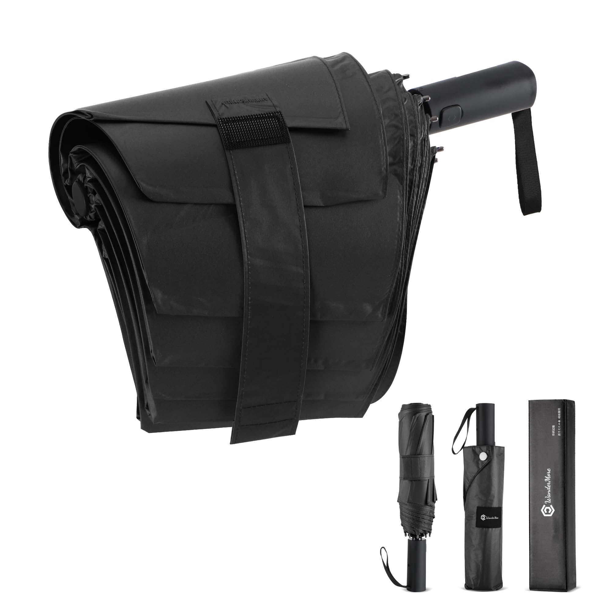 

Самый прочный Складывающийся Складывается в 3 Подходит для Солнца и УФ-света Складной Большой Автоматический Сезон дождей УФ Жара Постоянно Тяжелый 8 60см 105см [2025 чёрный