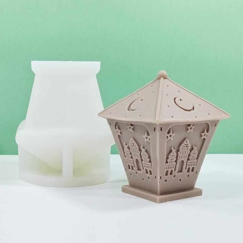 Ramadans Resins Molds 3D Castle Silicone Moulds Handmade Candle Molds DIY Castings Molds for Eid Home Decorations
