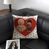 M-Monchhichi Cute Cushion Cover Natural Linen Organic Fabric Double-Sided Printing Sofa Home Decor Gift Pillow Case