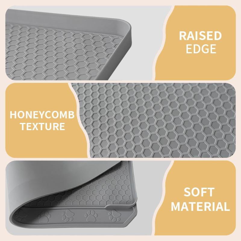 60cm Large Waterproof Silicone Cat Litter Mat Easy Clean Pet Floor Pad Helps Control Litter Scattering Non-Slip Mat for Cats