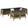VidaXL Garden Lounge Set 7 Pcs with Cushions Impregnated Pine Wood 3299499