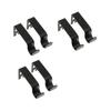 Set of 6Pcs Adjustable Metal Curtain Pole Rod Wall Bracket Hook Holder Black