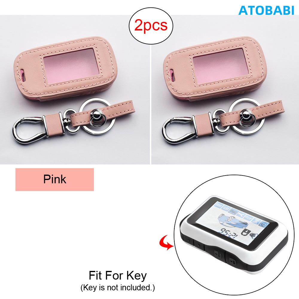 Leather Key Cover Bag For StarLine E60 E90 E61 E91 E63 E93 E65 E95 E66 E96 V2 E97 ECO E7 LTE Two Way Car Alarm LCD Remote Cases