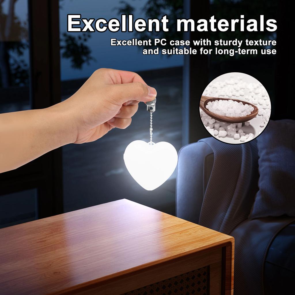 BagPendant Handbag Light Heart Round Star Shaped Bag Lamp Touch Sensor Purse Night Light with Keychain Clip Xmas Gifts for Women