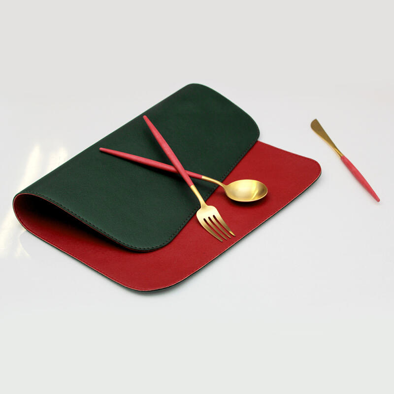 Hard Leather PU Double-Sided Table Mat GN+RD