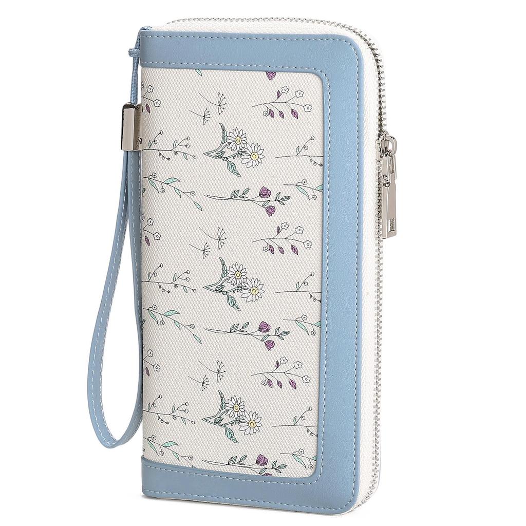 RFID-diebstahlsichere Damenbrieftasche aus PU-Leder, großes Fassungsvermögen, lang und elegant mit mehreren Kartenfächern.