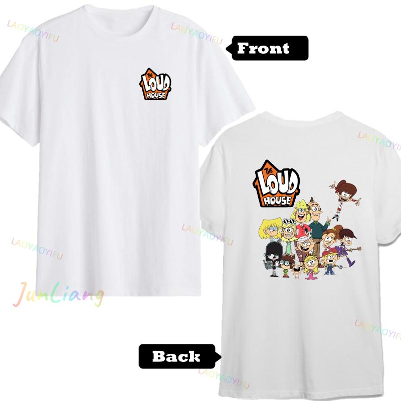 Loud House Tshirts Cartoon Print Japanese Anime Anime Teeshirt Short Sleeve Tshirt Funko Harajuku Kawaii Funny Cool Fashion