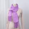 Big Red Scarf Korean Style Women's Winter Imitation Cashmere Thickened All Match Warm Shawl Solid Color Dual Use