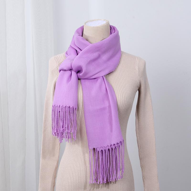 Big Red Scarf Korean Style Women's Winter Imitation Cashmere Thickened All Match Warm Shawl Solid Color Dual Use