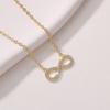 Full Paved Infinity Symbol Pendant Women Slim Cable Chain Clavicle Necklace