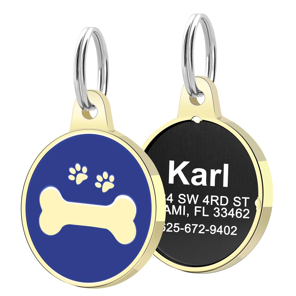 Metall Hundemarke Personalisiert Hunde Namensschilder Individuell Graviert Anti-Verlust Namensschild Für Kleine Mittlere Hunde Katzen Haustier Zubehör