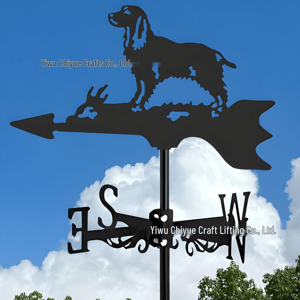 Weather Vane Ornament: Outdoor Wrought Iron Spray-Painted Roof Decoration Metal Craft