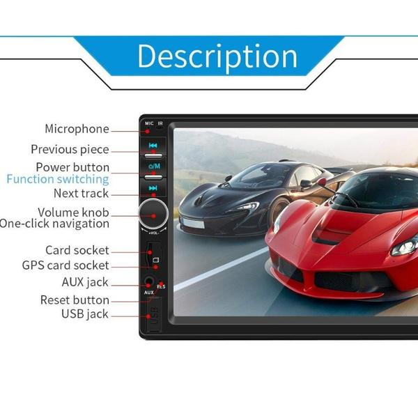 Car Multimedia Player  Audio Stereo Radio 7" HD MP5 Touch Screen Digital Display