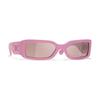 CHANEL Temple Logo Nylon Acetate Irregular Sunglasses Unisex Couple Style Pink