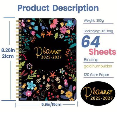 2025 Planner, Weekly and Monthly Planner Spiral BoundJuly 25th To June 26th Hardcover 2025 Calendar Planner Book