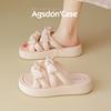 Augustine Platform Slippers Women's Outer Wear Summer 2025 New Bow with Skirt Seaside Beach Cool Slippers