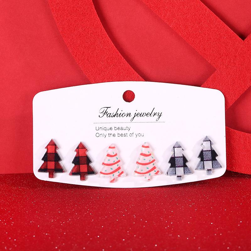 Серьги-пусеты из рождественской серии - Дизайны  Елка ,  Перчатки ,  Олень  и  Снеговик  для женщин