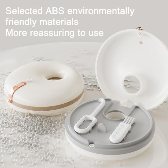 Doughnut Retainer Case with Hook Cleaning Brush Double Layers Portable Invisible Brace Storage Box Mouth Guard Denture Dental Aligner Container Holder