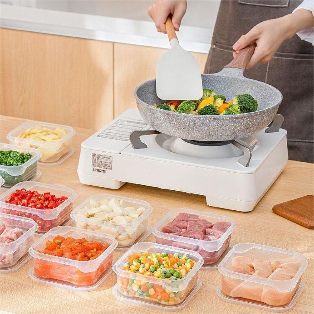 

6pcs 350ml Food Storage Box with Cover Fresh-keeping Box Frozen Meat Storage Box Vegetable