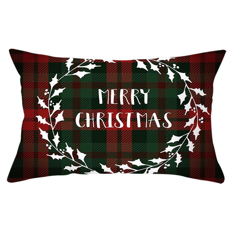 New Christmas Red Series Peach Skin Waist Pillowcase Home Accessories Sofa Cushion Cover Throw Pillow Cover