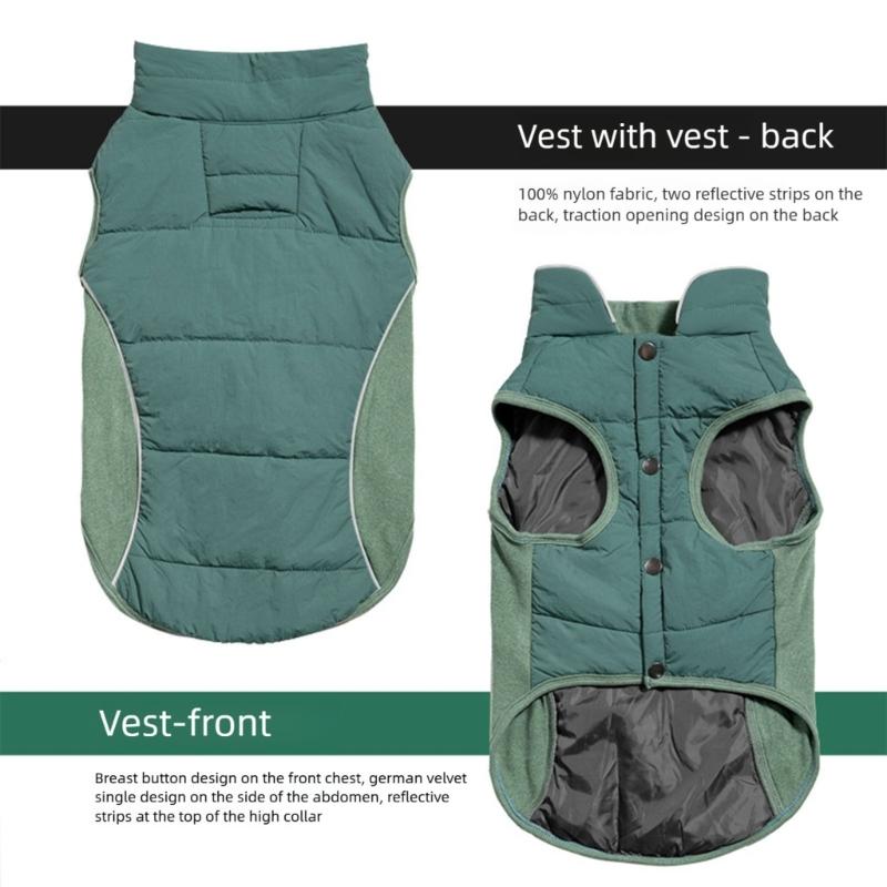 Jumpsuit Dog Pullover Warm Vest for Medium Dogs to Large Dogs for Winter Basic Jumpsuit Vest Thick Coat
